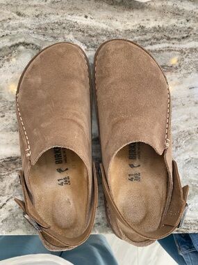 Birkenstock Women's Suede Slip-On Clogs in Brown
